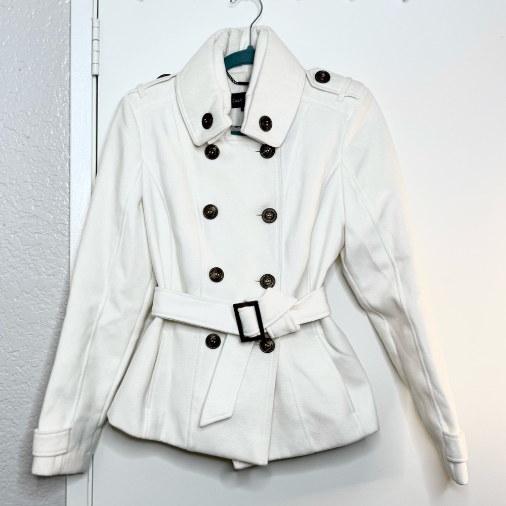 Women's White Double-Breasted Coat